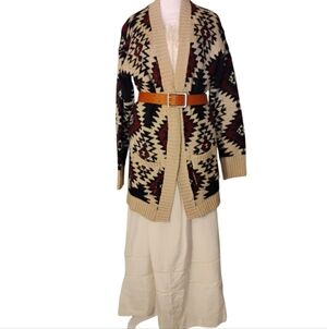 Geometric Western Style Chunky Sweater